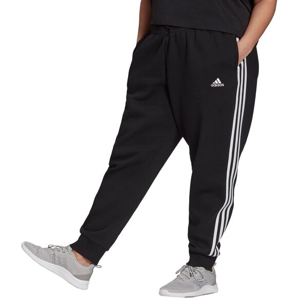 Plus Size Adidas 3-Stripe Fleece Joggers, Women's, Size: 4XL, Black - Picture 1 of 3